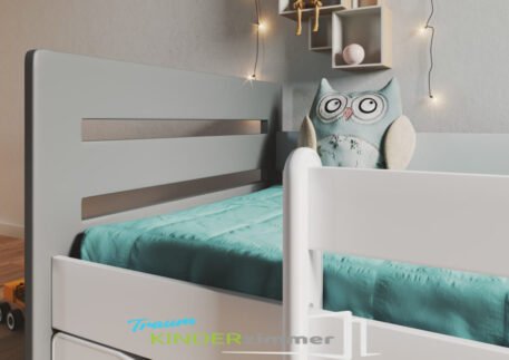 Kinderbett Grau Weiss