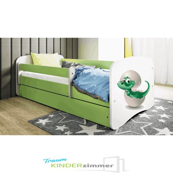 Kinderbett Dinosaurier Weiss-grün