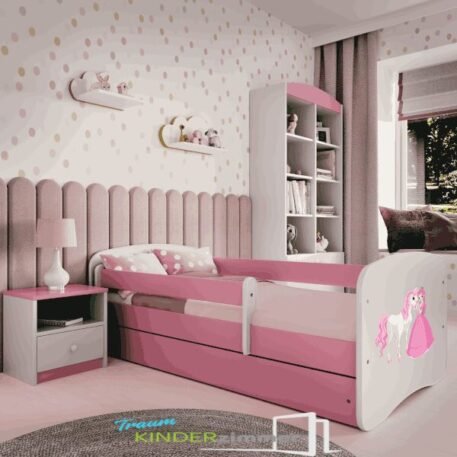 Kinderbett Prinzessin Weiss-rosa