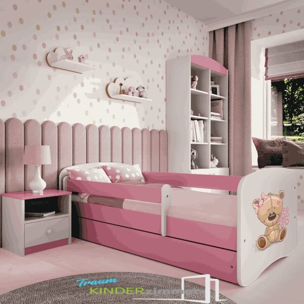 Kinderbett Teddy Weiss-rosa Kinderbett Teddy Weiss-rosa