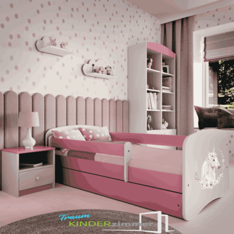 Einhorn Kinderbett Weiss-rosa