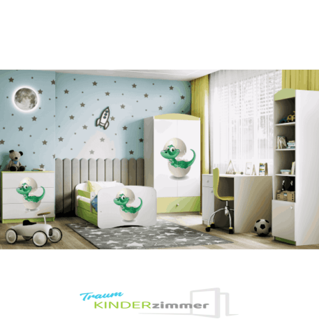 Kinderzimmer Dinosaurier Grün-weiss