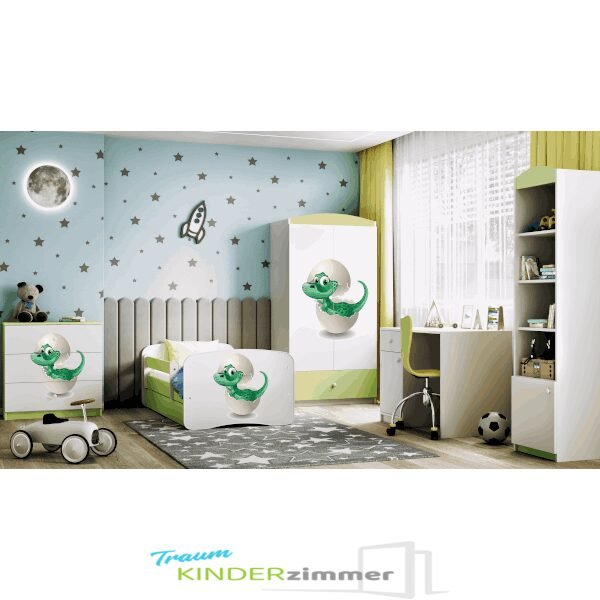 Kinderzimmer Dinosaurier Grün-weiss