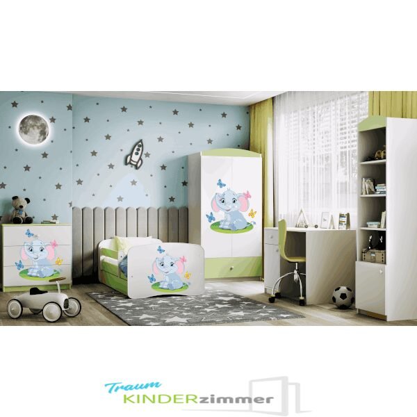 Kinderzimmer Elefant Grün-weiss Kinderzimmer Elefant Grün-weiss