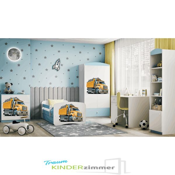 Kinderzimmer LKW Blau-weiss