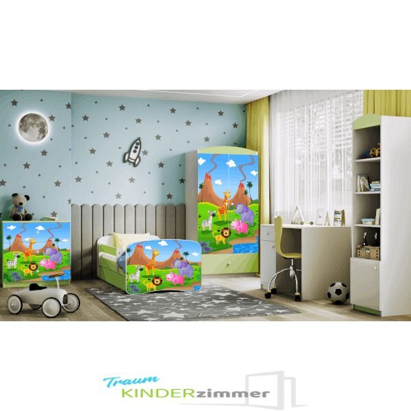 Kinderzimmer Safari Grün-weiss