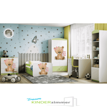 Kinderzimmer Teddy Grün-weiss