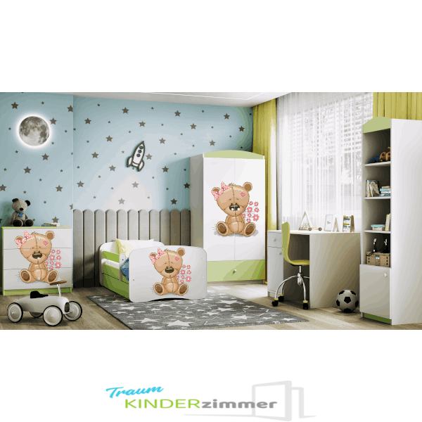 Kinderzimmer Teddy Grün-weiss