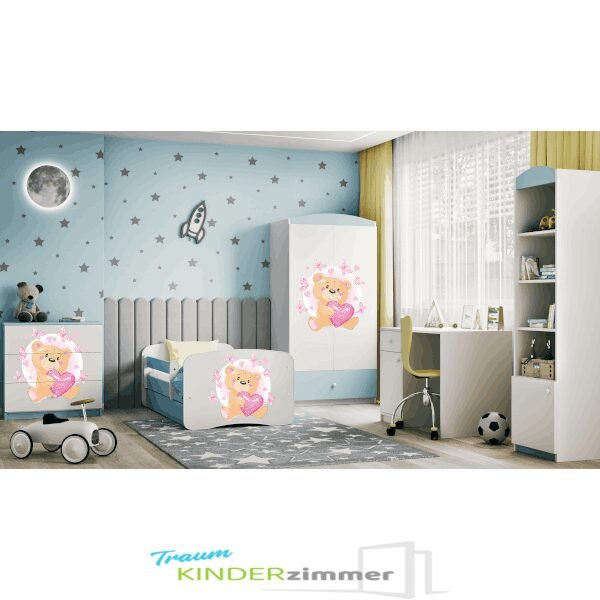 Kinderzimmer Teddybär Blau-weiss