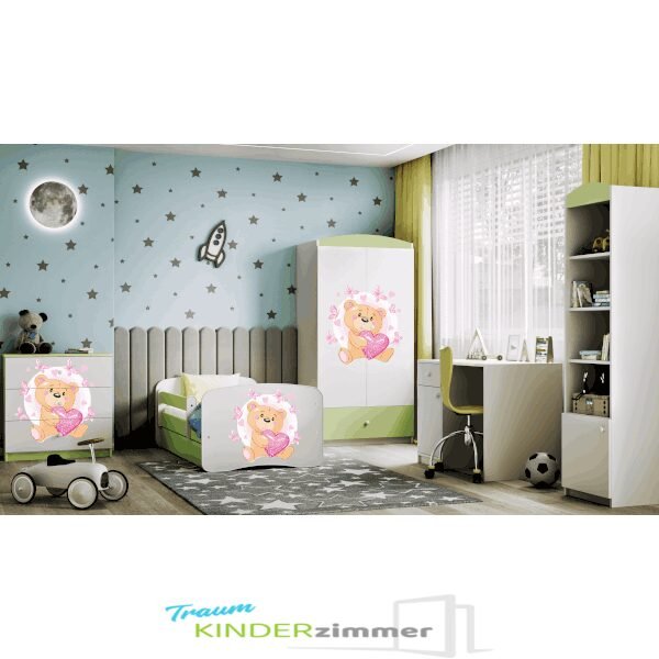 Kinderzimmer Teddybär Grün-weiss