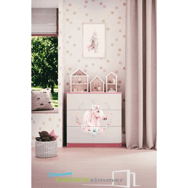 Einhorn Kommode Rosa-Weiss Einhorn Kommode Rosa-Weiss