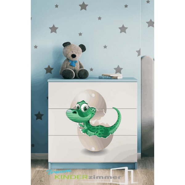 Kommode Dinosaurier Blau-Weiss