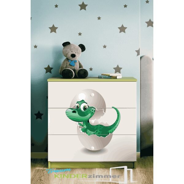 Kommode Dinosaurier Grün-Weiss