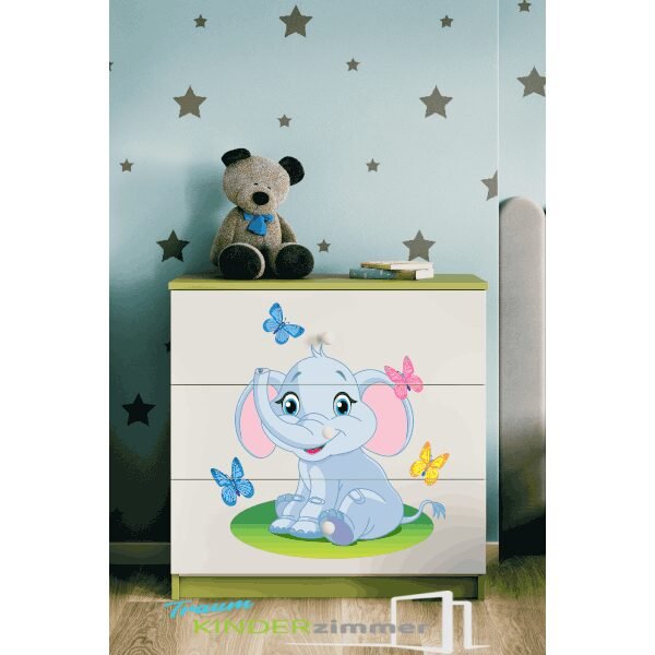 Kommode Elefant Grün-Weiss Kommode Elefant Grün-Weiss