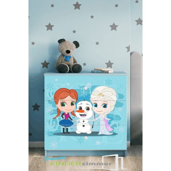 Kommode Frozen Blau-Weiss