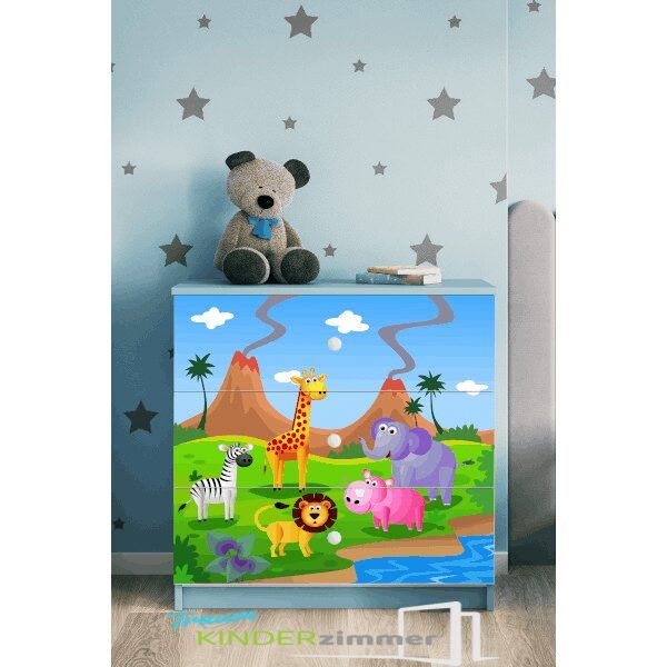 Kommode Safari Blau-Weiss Kommode Safari Blau-Weiss