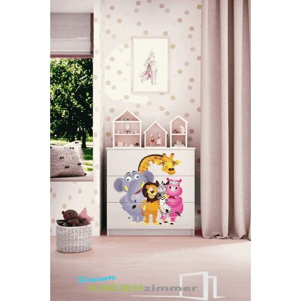 Kommode Zoo Weiss-Weiss Mädchen Kommode Zoo Weiss-Weiss