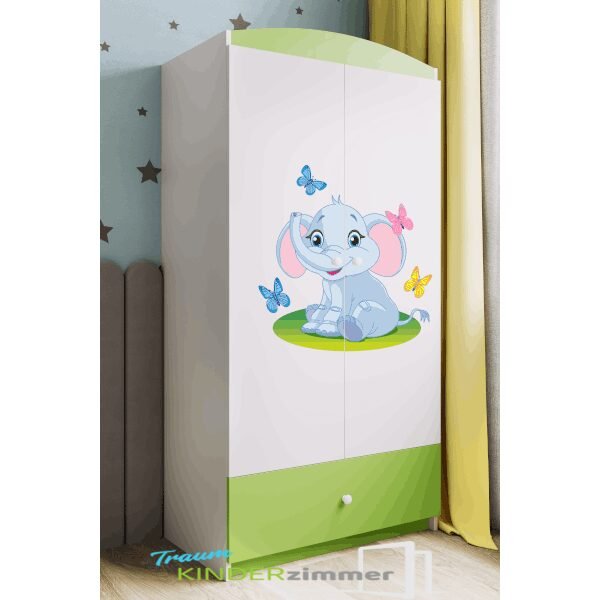 Schrank Elefant Weiss-Grün Schrank Elefant Weiss-Grün