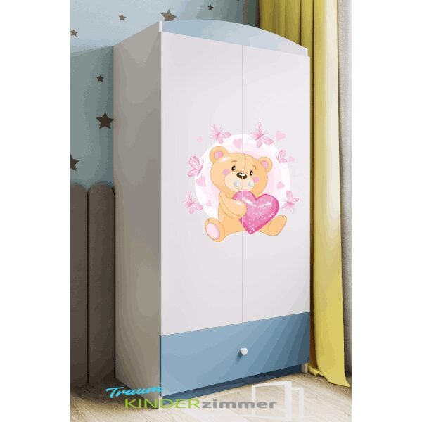 Schrank Teddybär Blau-Weiss