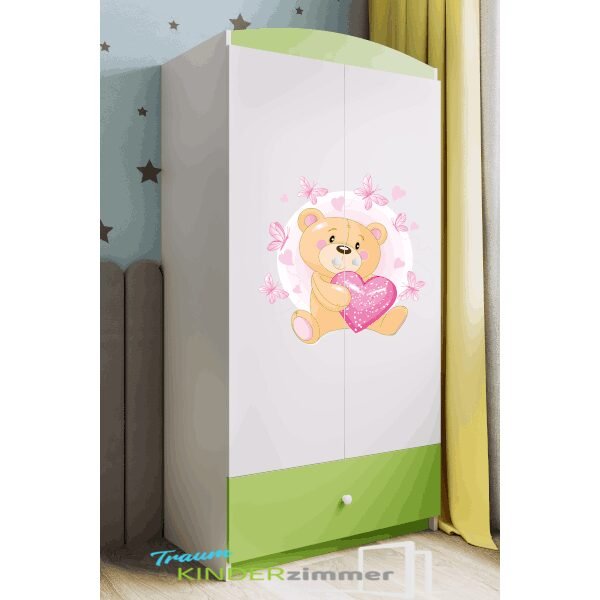 Schrank Teddybär Weiss-Grün