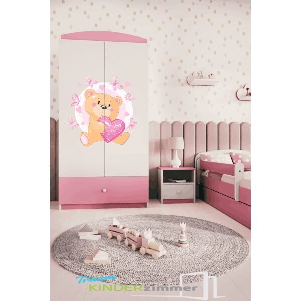 Schrank Teddybär Weiss-Rosa Schrank Teddybär Weiss-Rosa