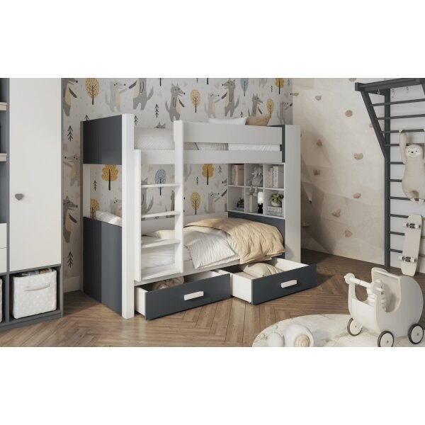 etagenbetten-für-2-personen-gerard-weiss-anthrazit-min Stockbett Kinder Gerard für 2 Personen Weiss-Anthrazit