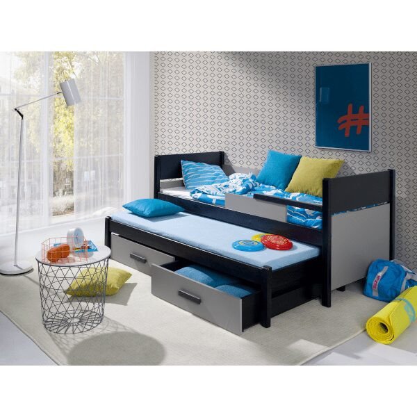 kinderbett-fuer-2-personen-mit-absturzsicherung-und-bettkasten-danilo-schwartz-grau-min Danilo Vollholz Kinderbett für 2 Personen mit Absturzsicherung und Bettkasten