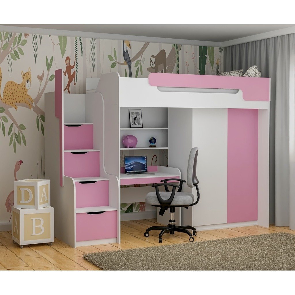 Galeriebett Dorian Pink